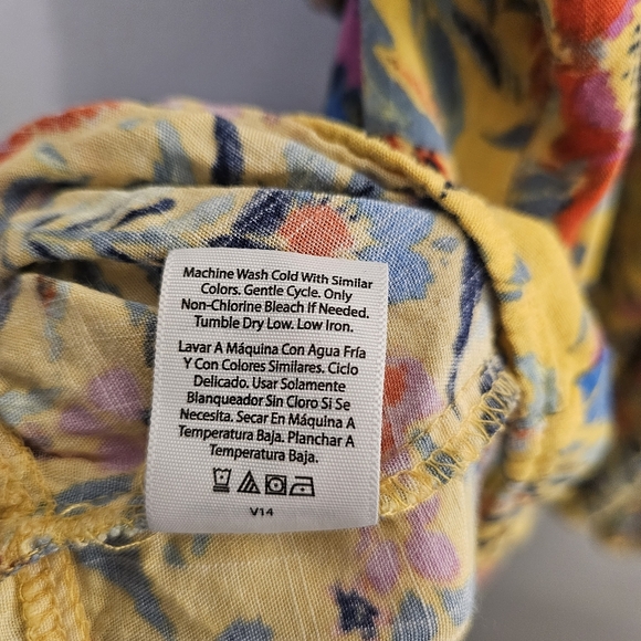 3X Yellow Floral Babydoll Tiered Top Terra & Sky Plus Size - Picture 7 of 7